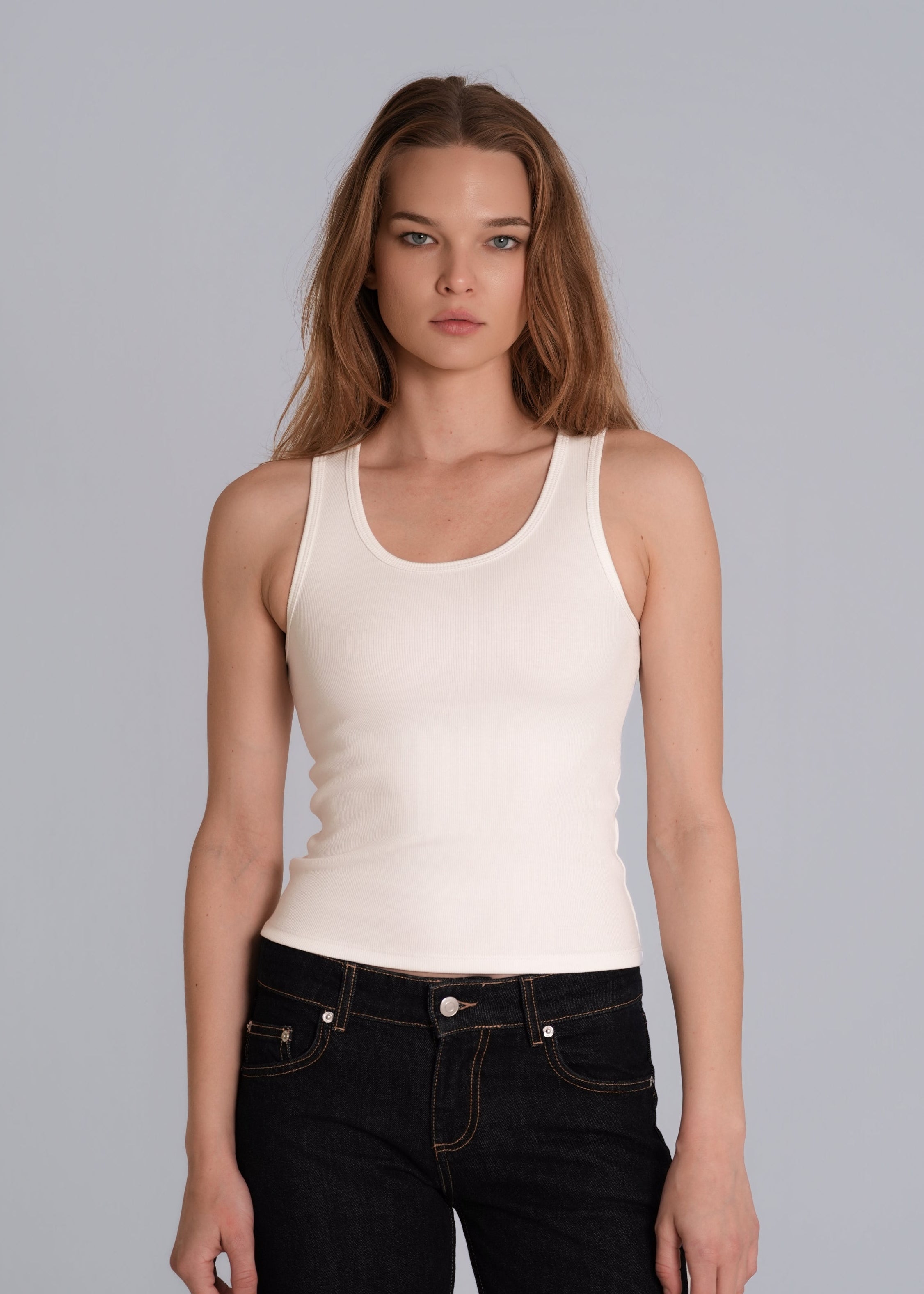 The Classic Ribbed Tank White
