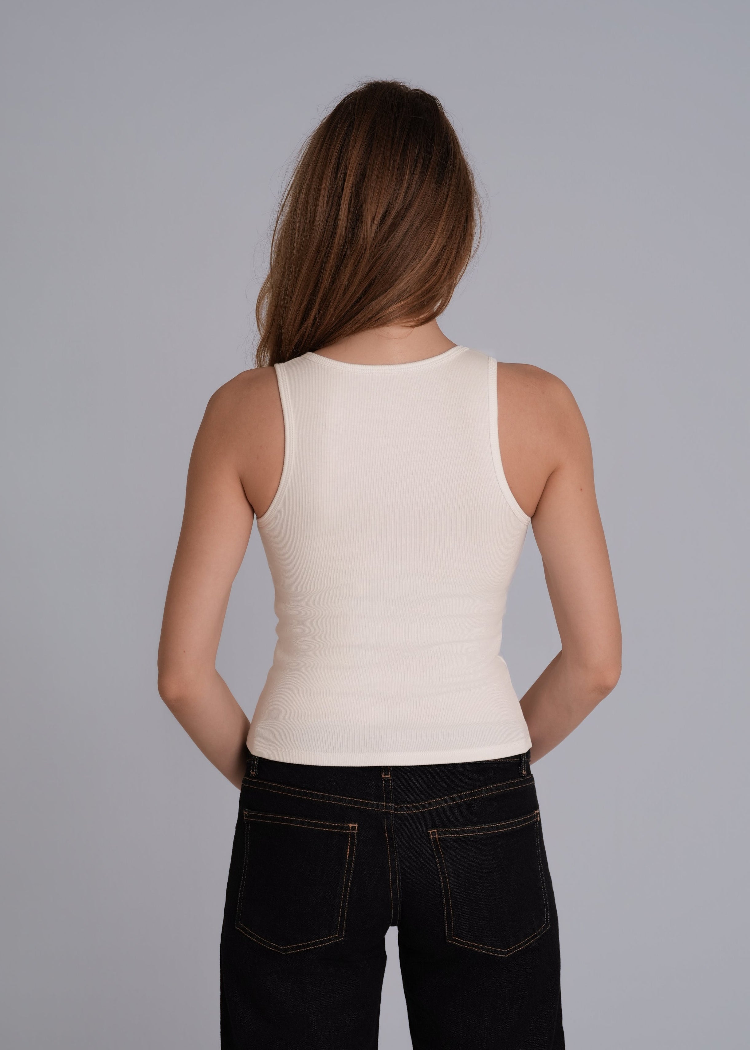 The Classic Ribbed Tank White