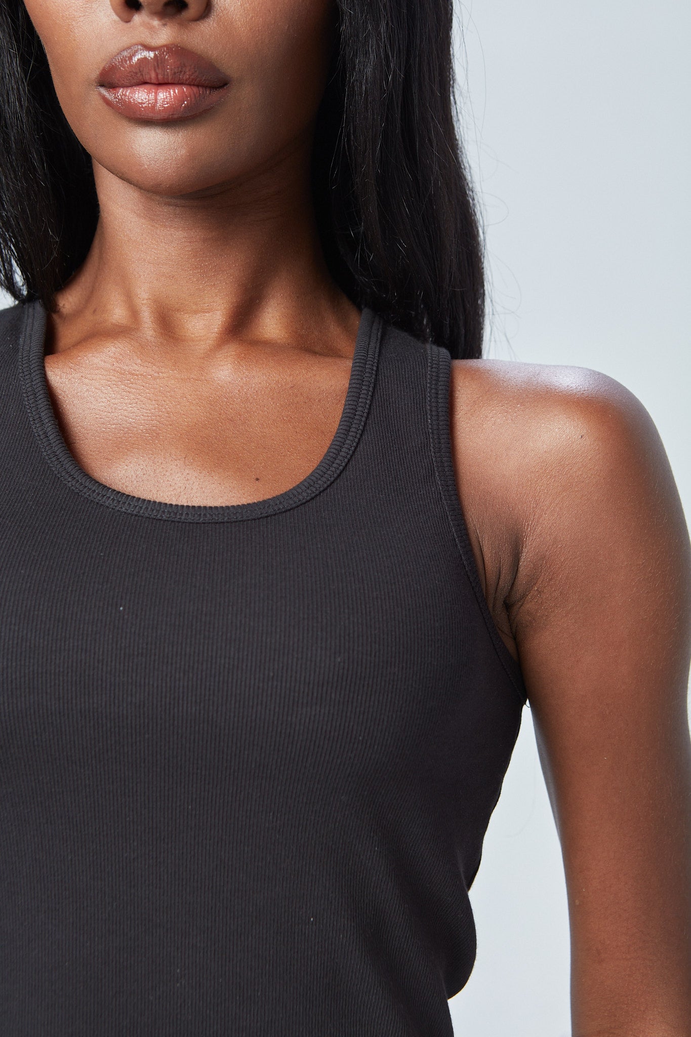 The Classic Ribbed Tank Black