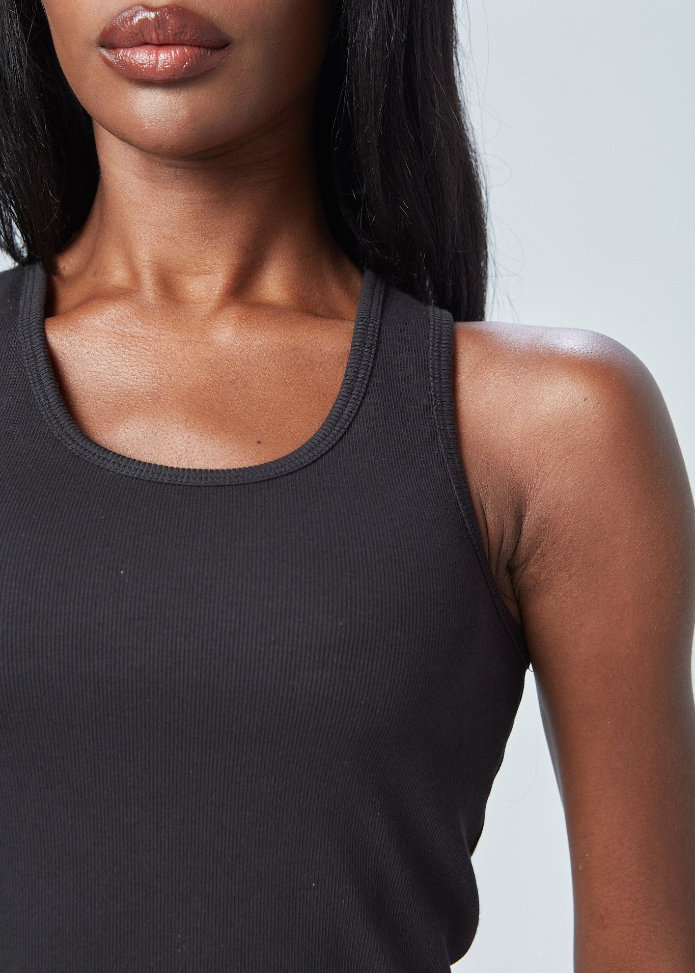 The Classic Ribbed Tank Black