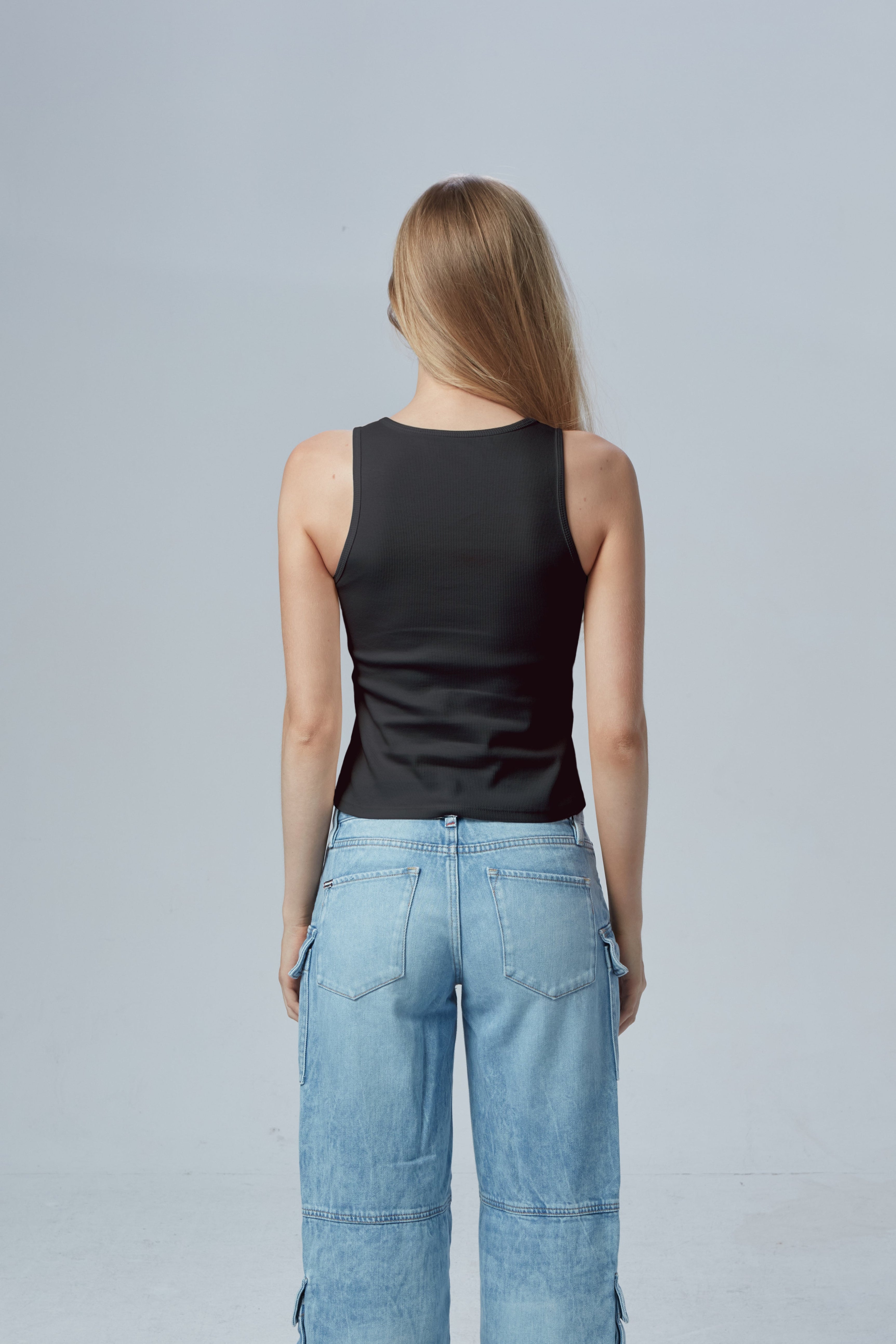 The Classic Ribbed Tank Black
