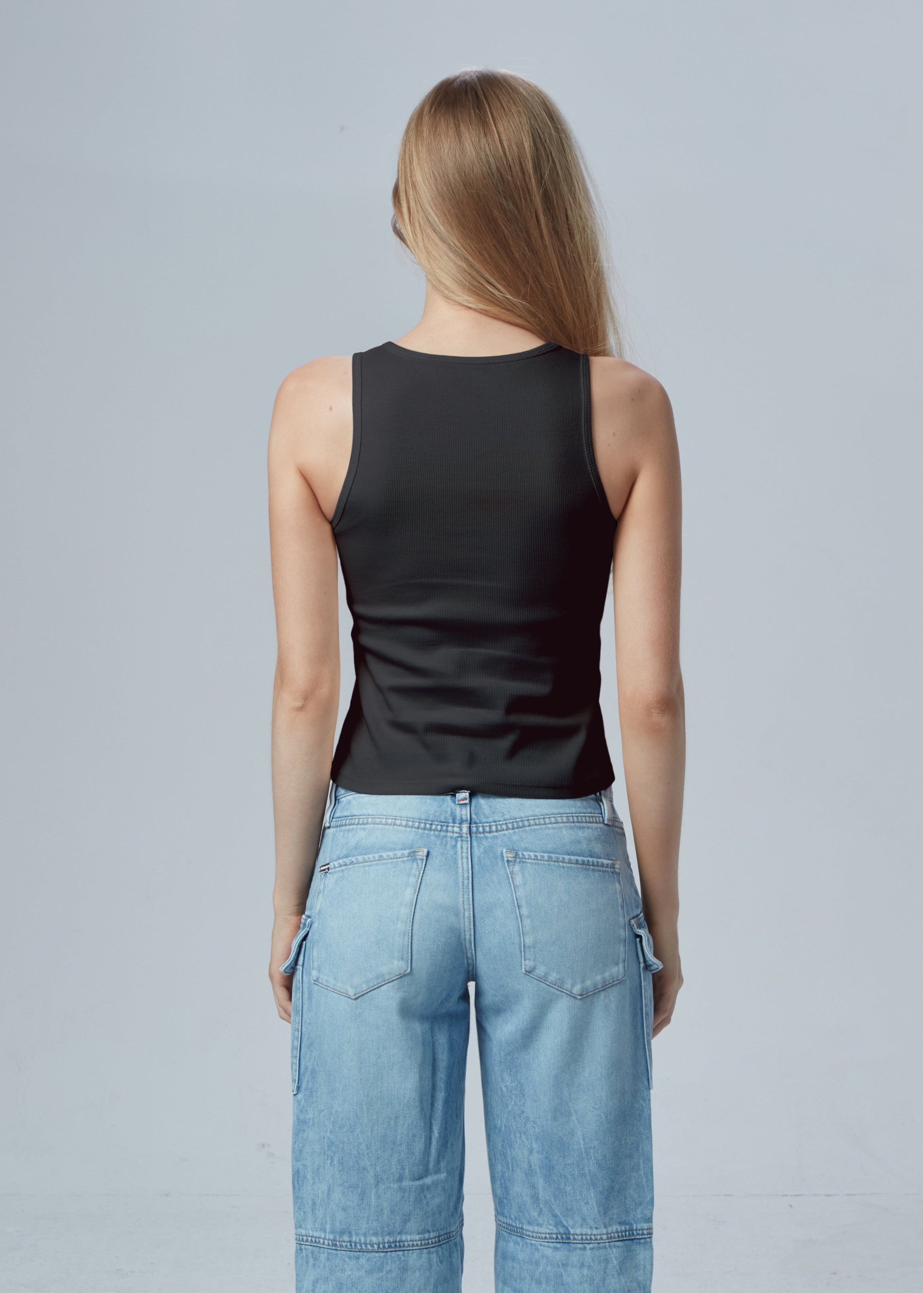 The Classic Ribbed Tank Black