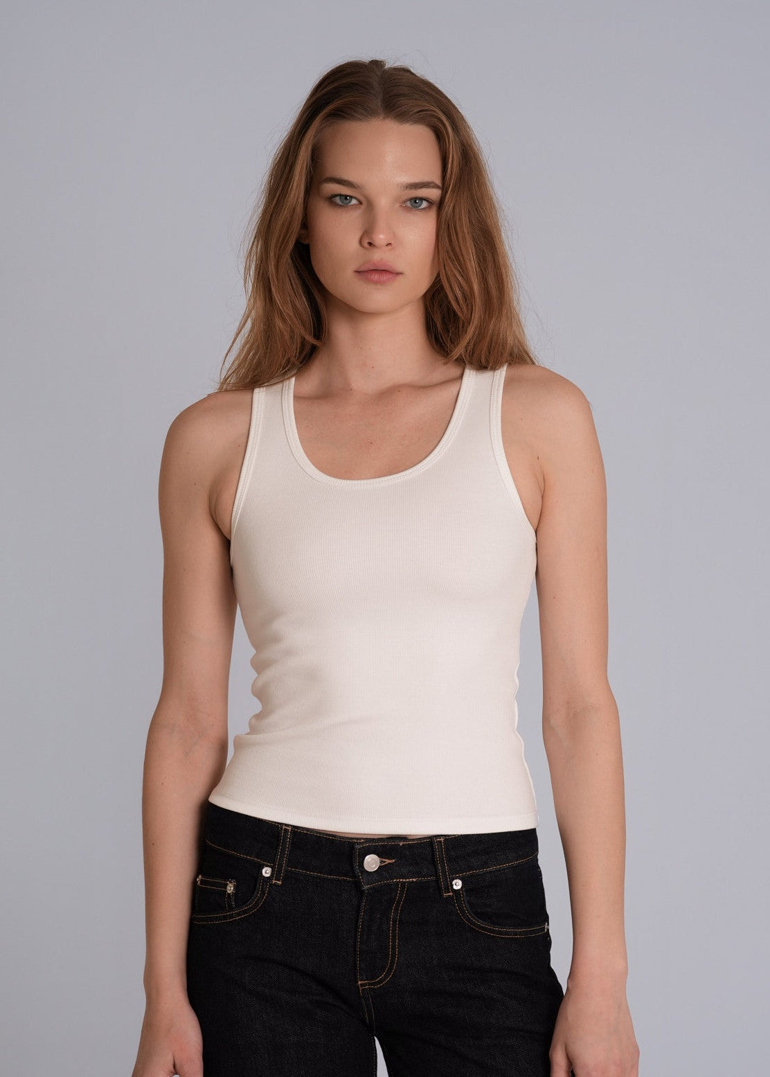 The Classic Ribbed Tank White