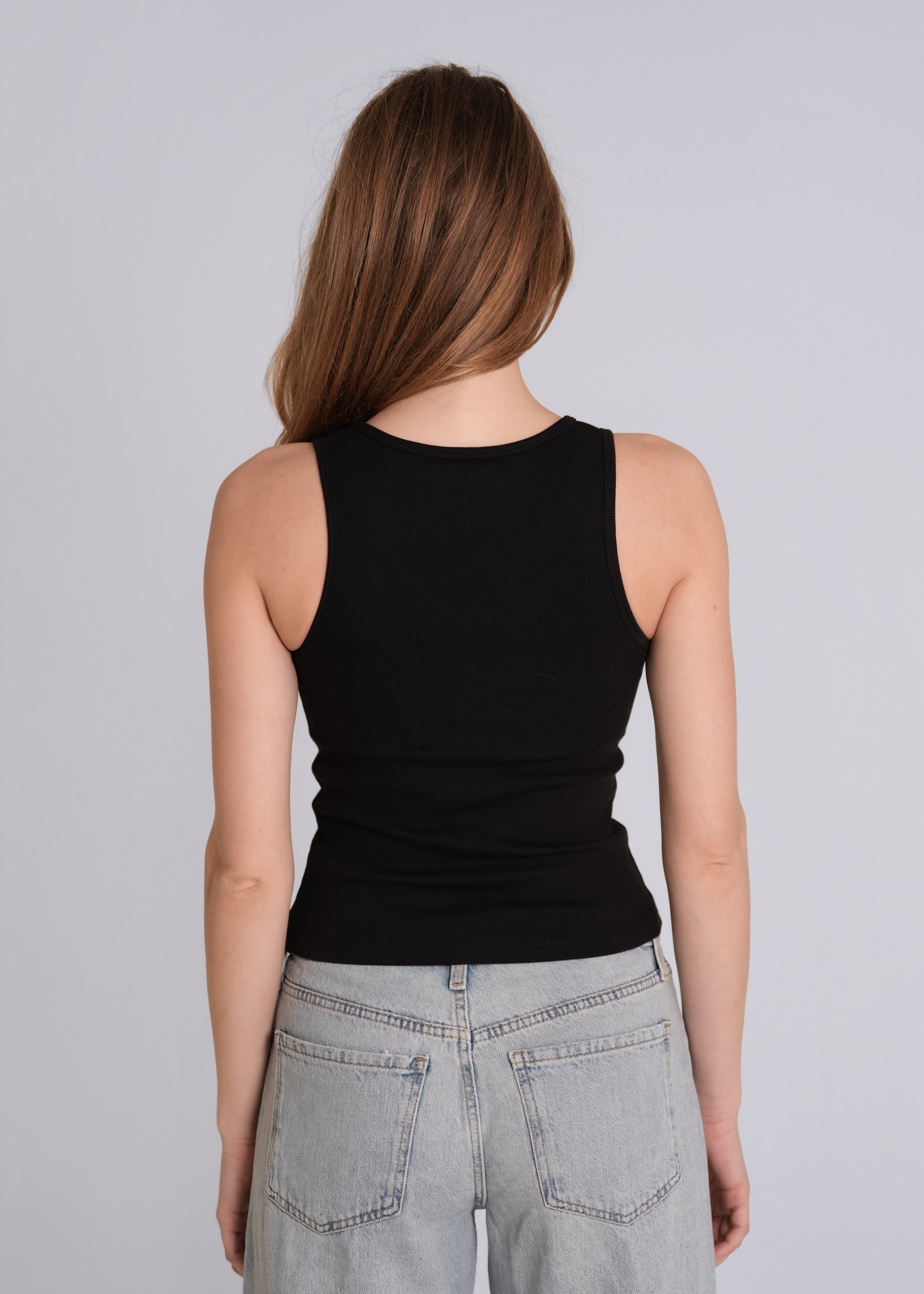 The Classic Ribbed Tank Black