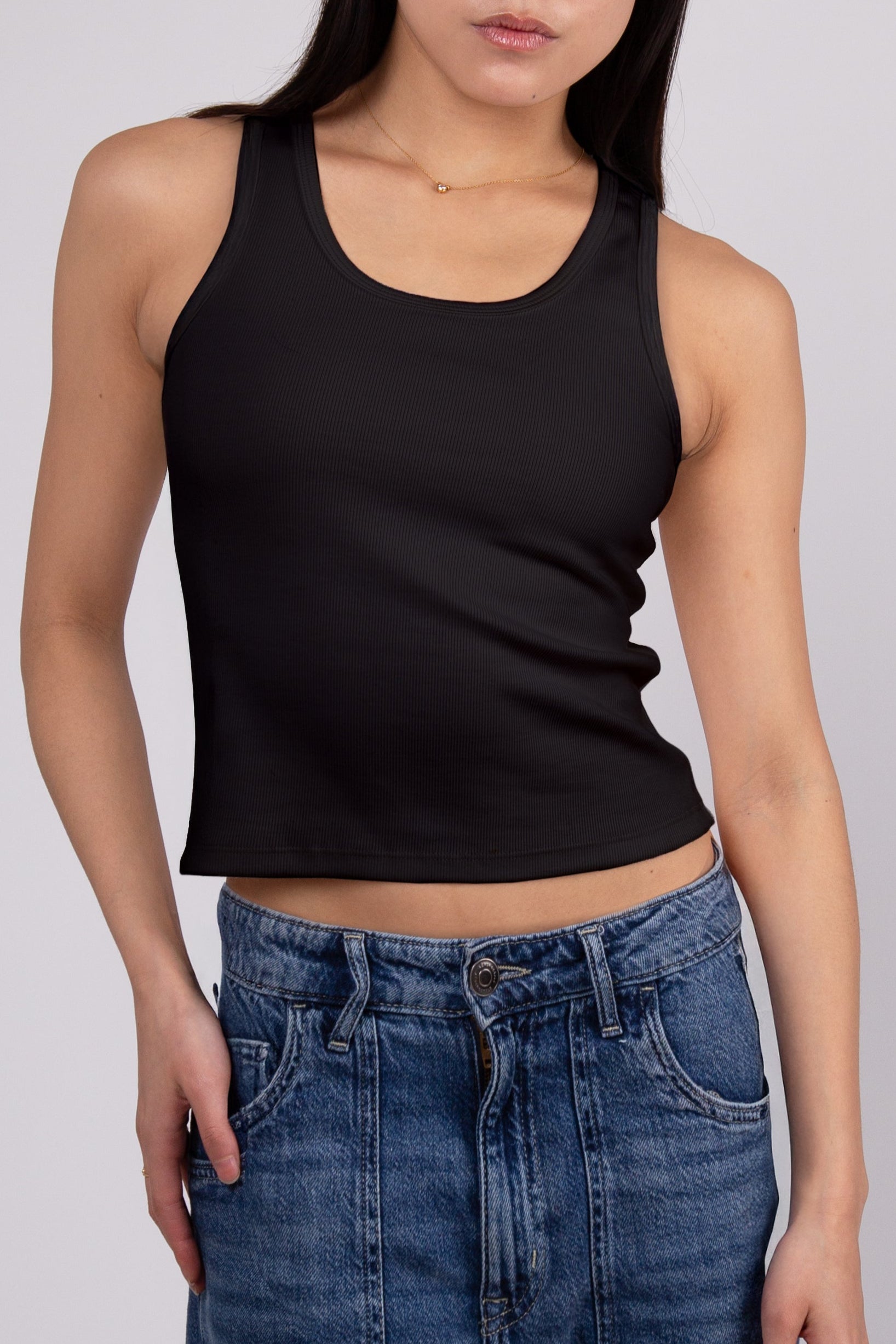 THE CLASSIC RIBBED TANK BLACK